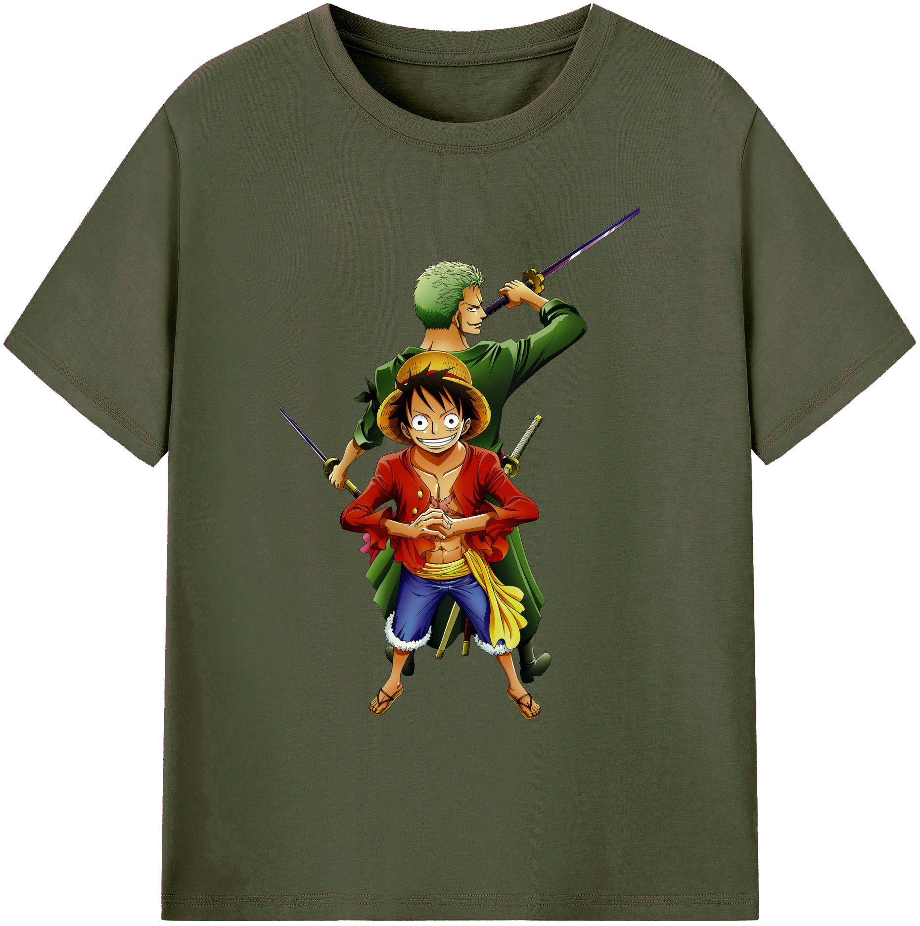 ワンピース モンキー・D・ルフィ ONE PIECE Monkey D. Luffy 綿100％ メンズ半袖Tシャツ｜肌触りやわらか＆通気性